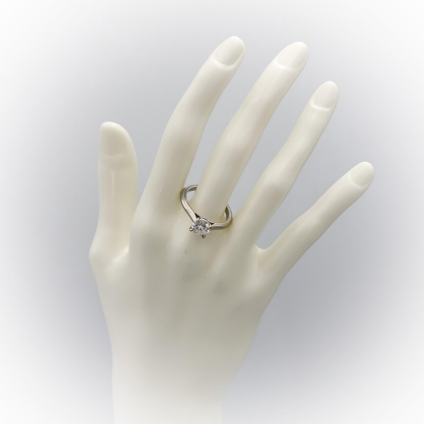 GIA Cert. CARTIER Platinum VS1/F Round Diamond Engagement Ring 1.50CT Size 60