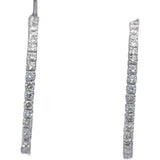 18k White Gold VS Round Diamond Inside Out Hoop Earrings 2.0CT
