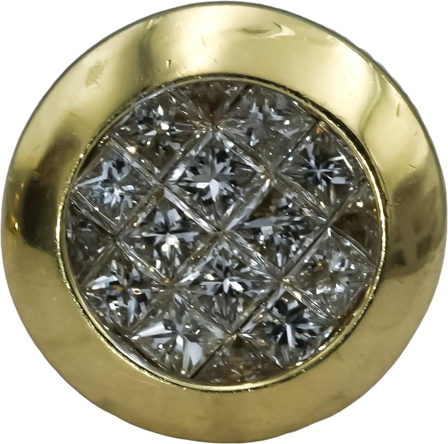 14k Yellow Gold Princess Cut VS Diamond Cluster Stud Earrings 1.50CT