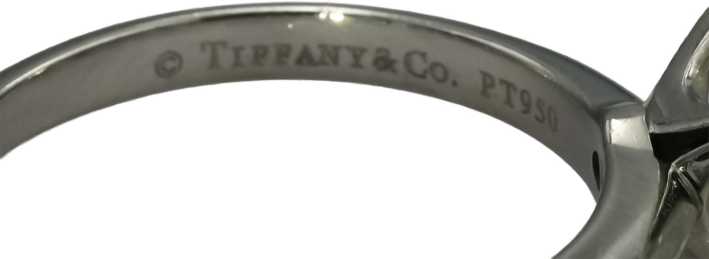 TIFFANY & CO. Platinum VVS2/I Princess Cut Diamond Solitaire Ring 1.47CT Size 5