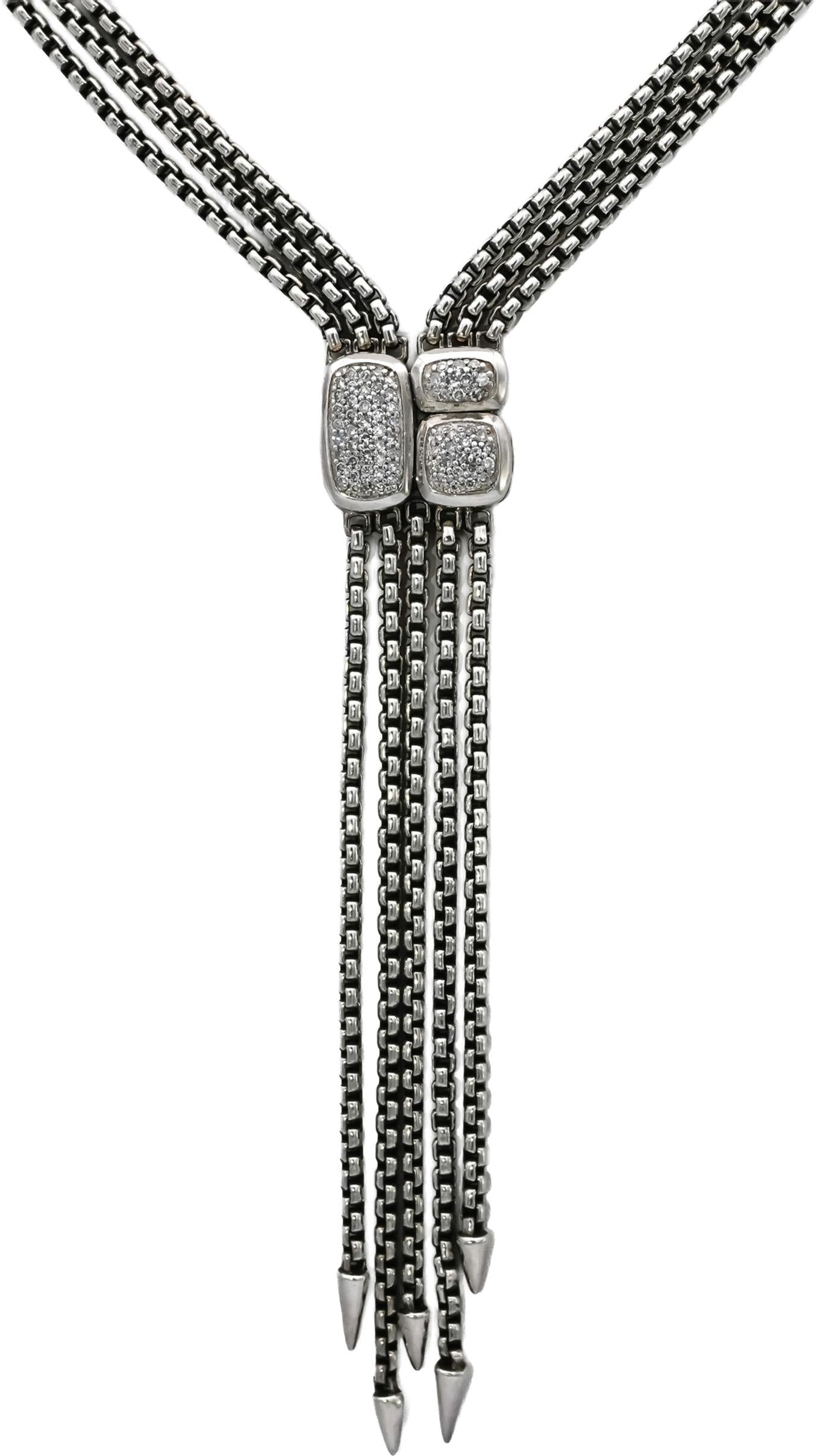 DAVID YURMAN Sterling Silver Diamond Confetti Lariat-Style Necklace 0.10CT