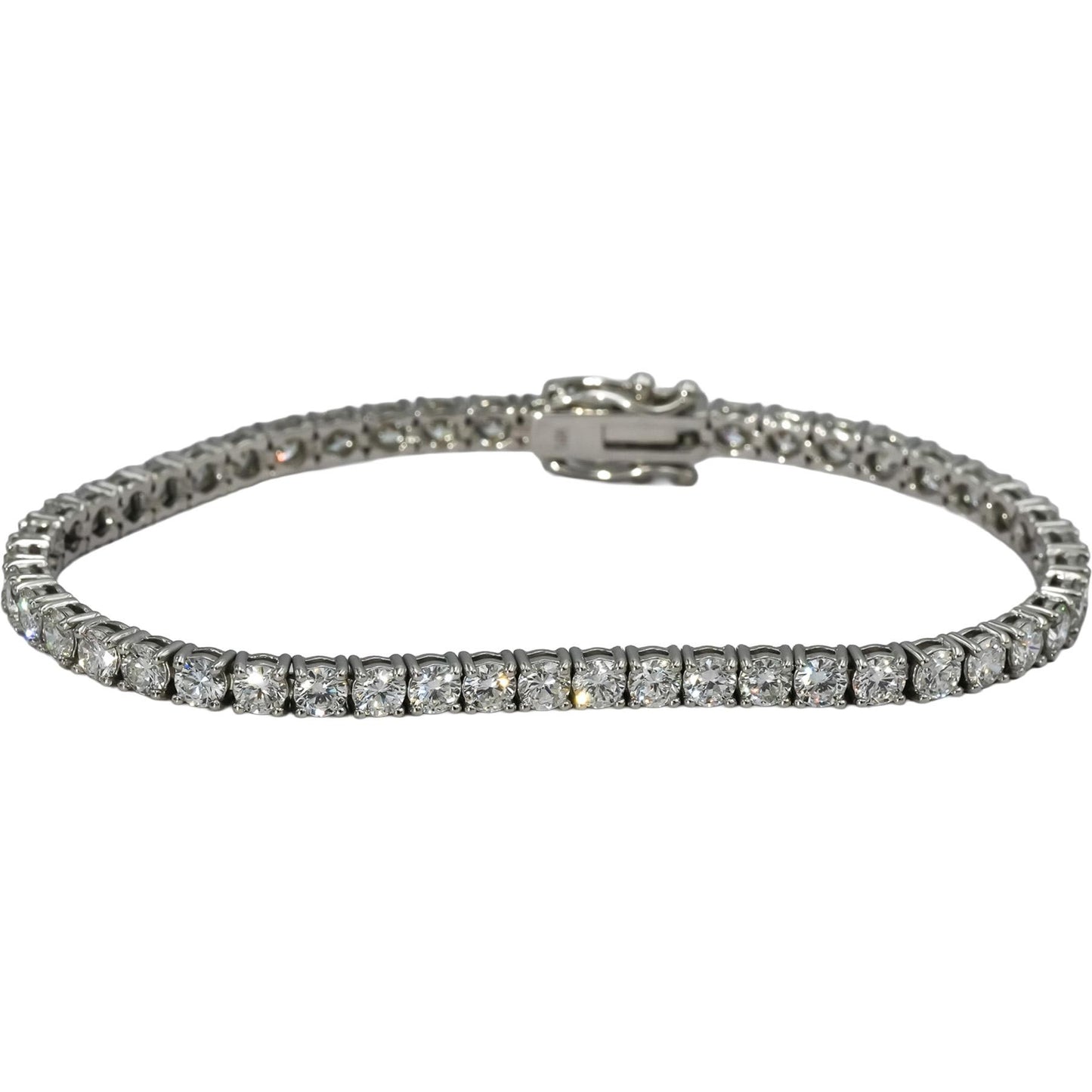 14k White Gold VS Round Lab-Grown Diamond Tennis Bracelet 7.16CT