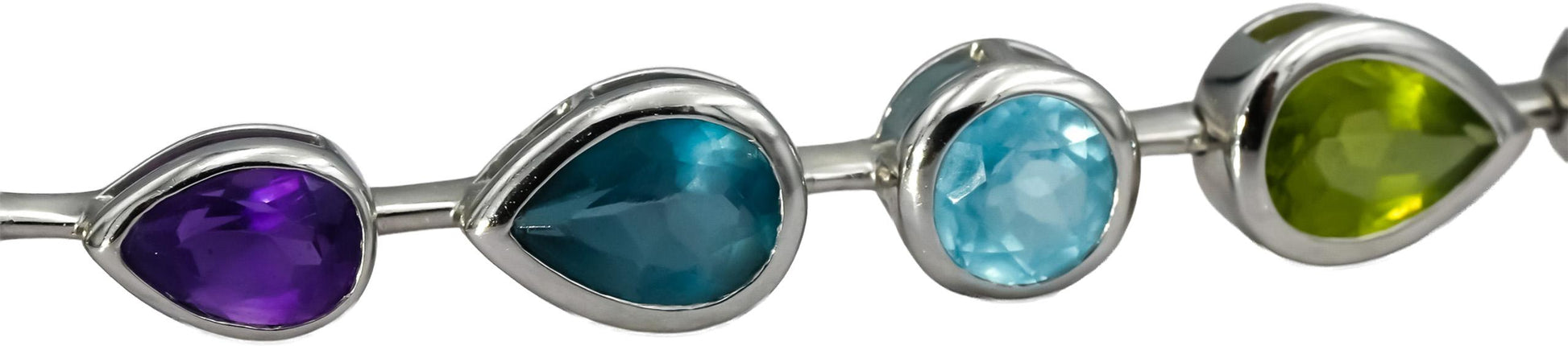 EFFY 14k White Gold Multi-Gemstone Bracelet w/ Box