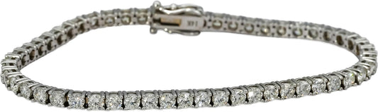 14k White Gold VS Round Diamond Tennis Bracelet 5.72CT