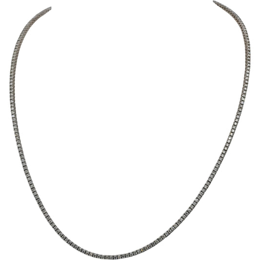 14k White Gold VS Round Diamond Tennis Necklace 3.62CT