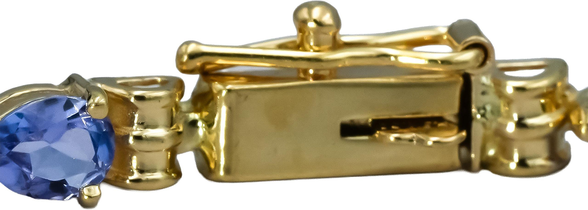 14k Yellow Gold Pear Cut Tanzanite Line Bracelet 4.0CT
