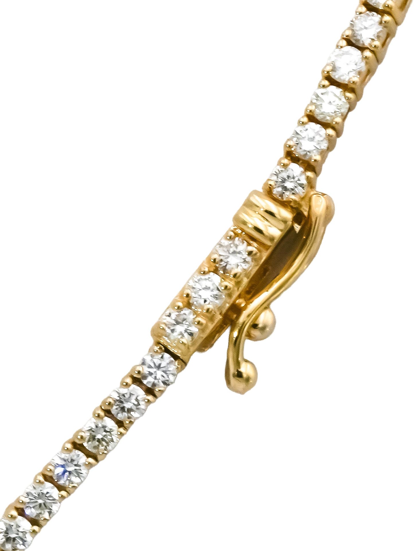 14k Yellow Gold VS Round Cut Diamond Tennis Necklace 5.43CT