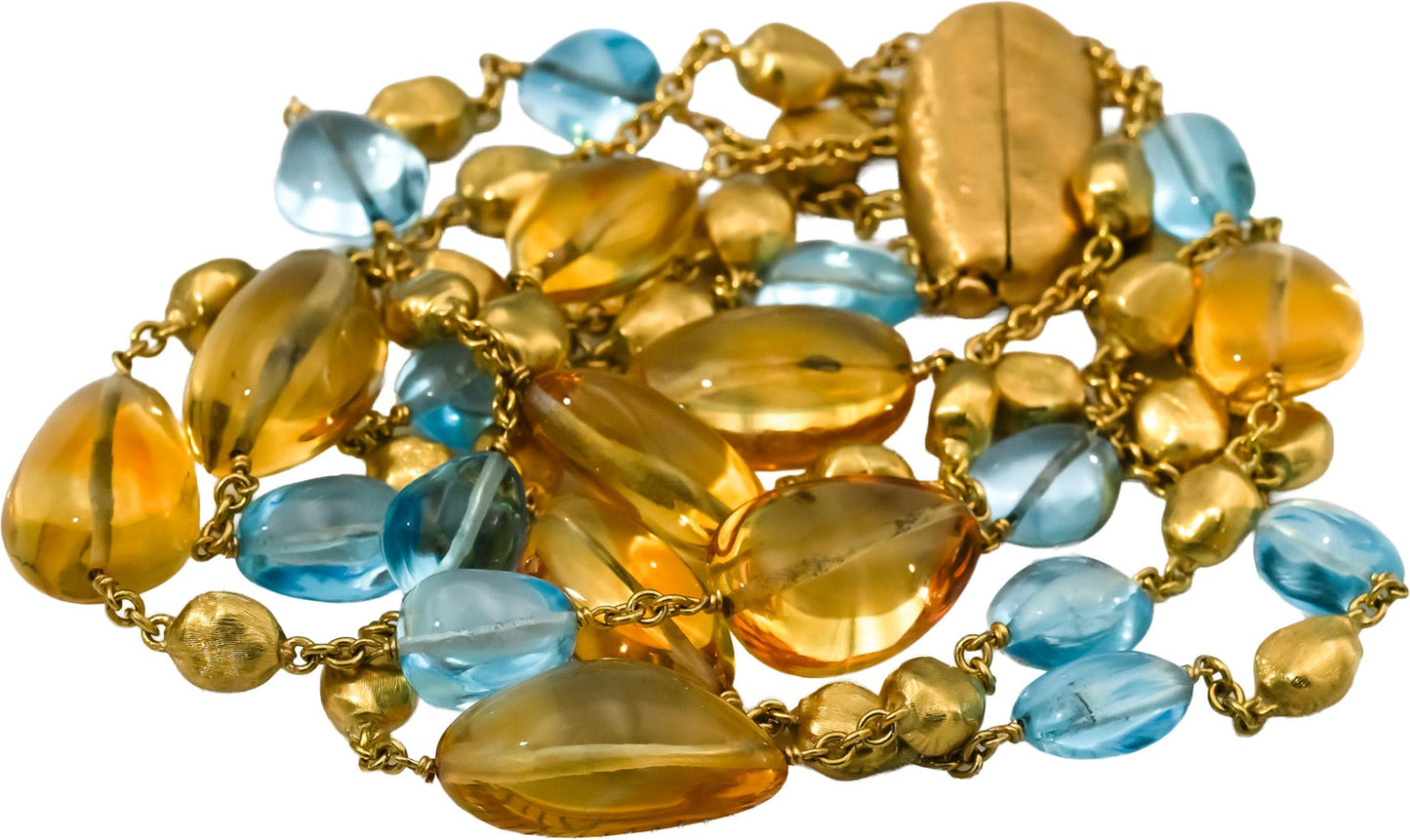 MARCO BICEGO 18k Yellow Gold Confetti Collection Gemstone Five Strand Bracelet