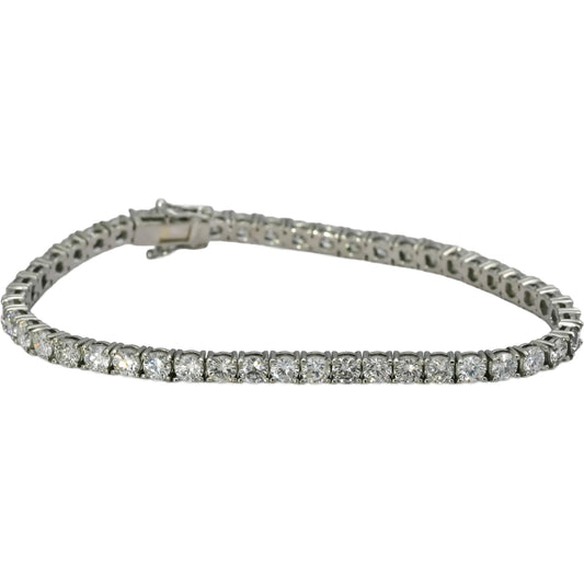 Platinum Round Natural Diamond Tennis Bracelet 7.80CT