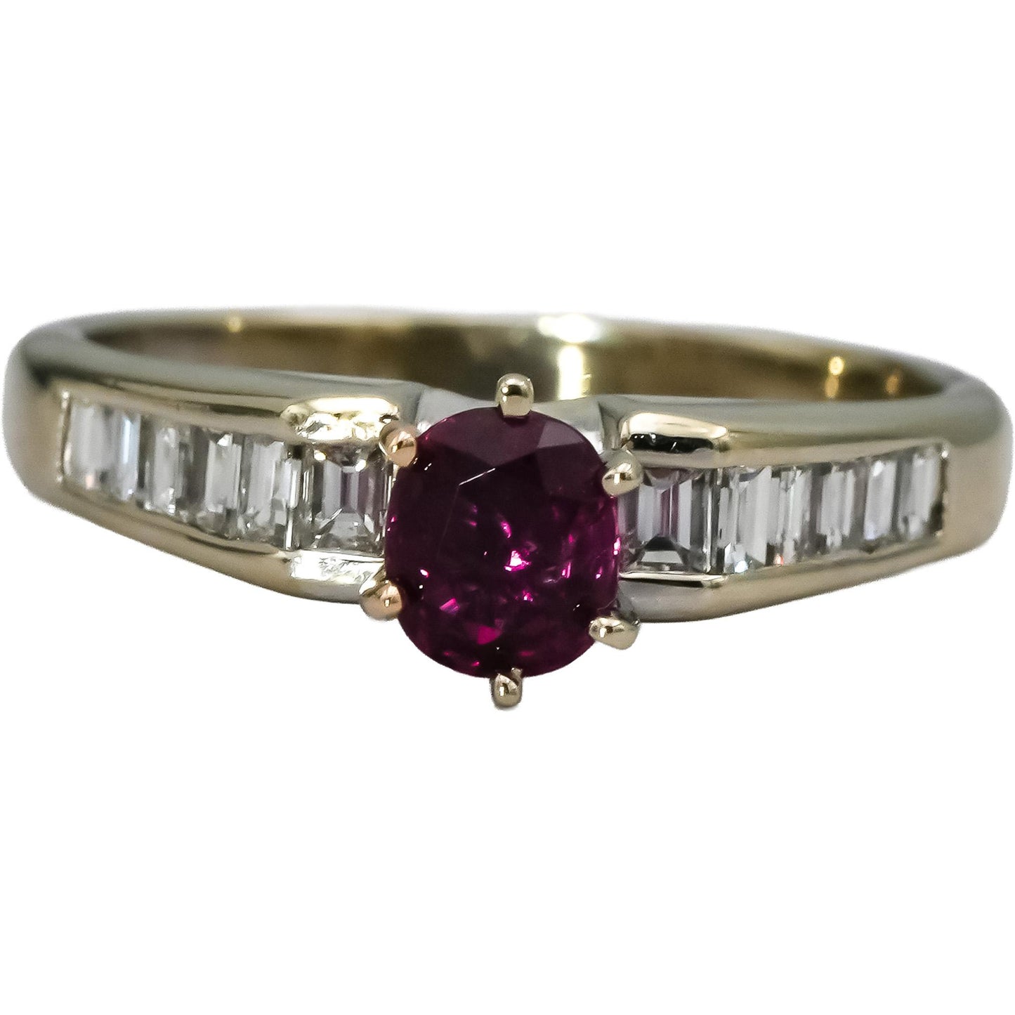 18k White Gold VS Diamond and Ruby Cocktail Ring 1.26CT Size 7.25