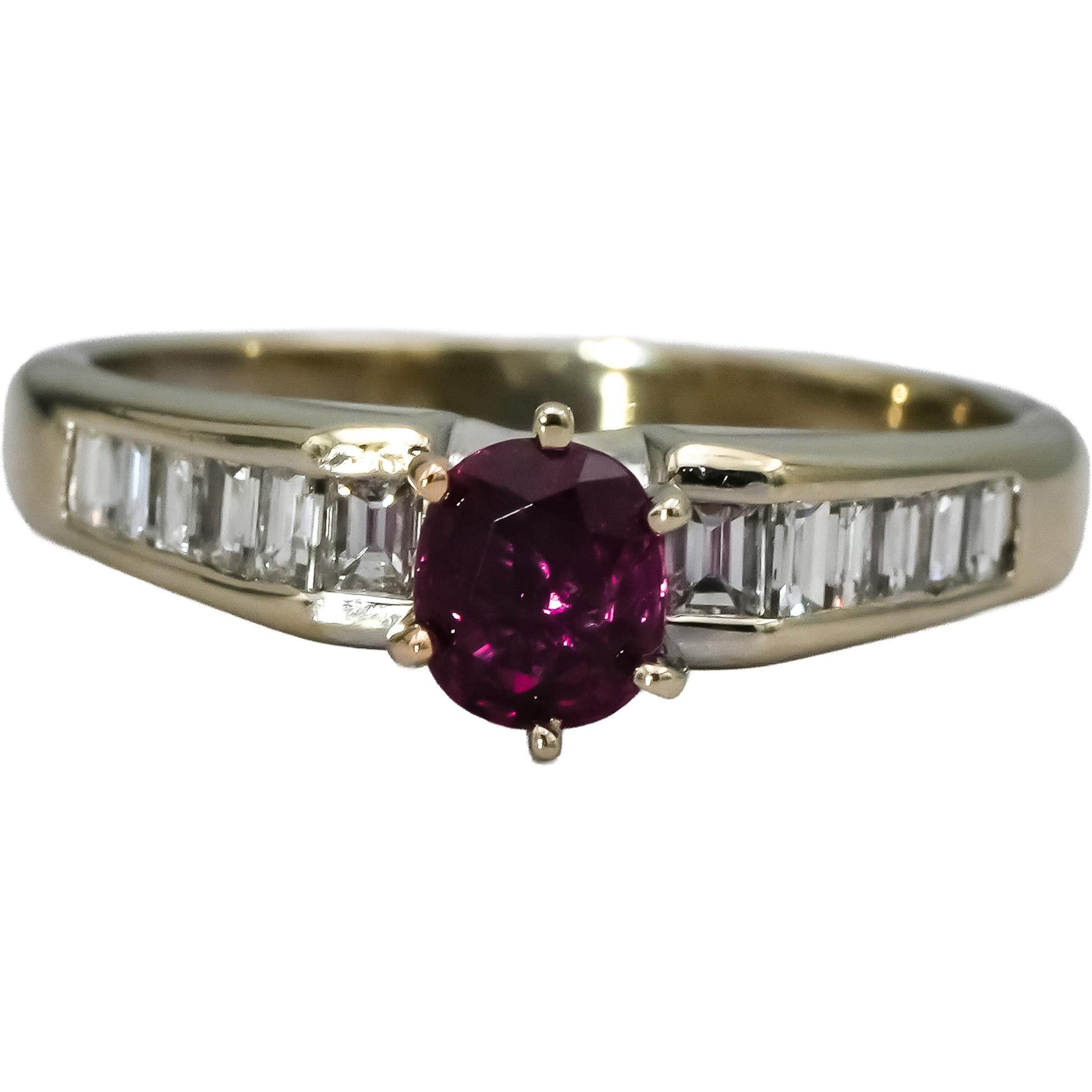 18k White Gold VS Diamond and Ruby Cocktail Ring 1.26CT Size 7.25