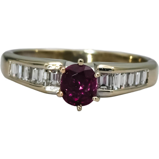 18k White Gold VS Diamond and Ruby Cocktail Ring 1.26CT Size 7.25