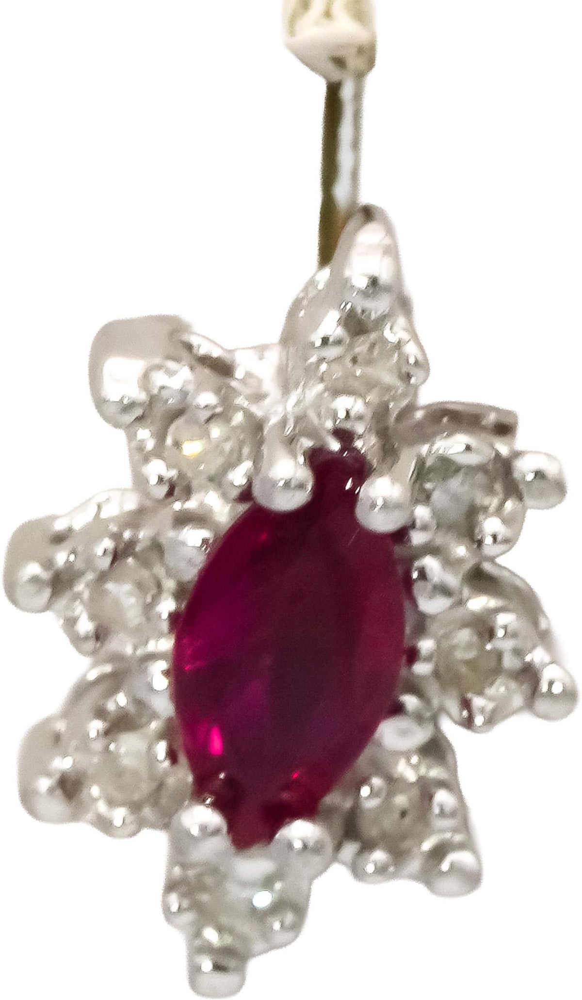 10k Yellow White Gold Diamond and Ruby Stud Earrings 0.65CT