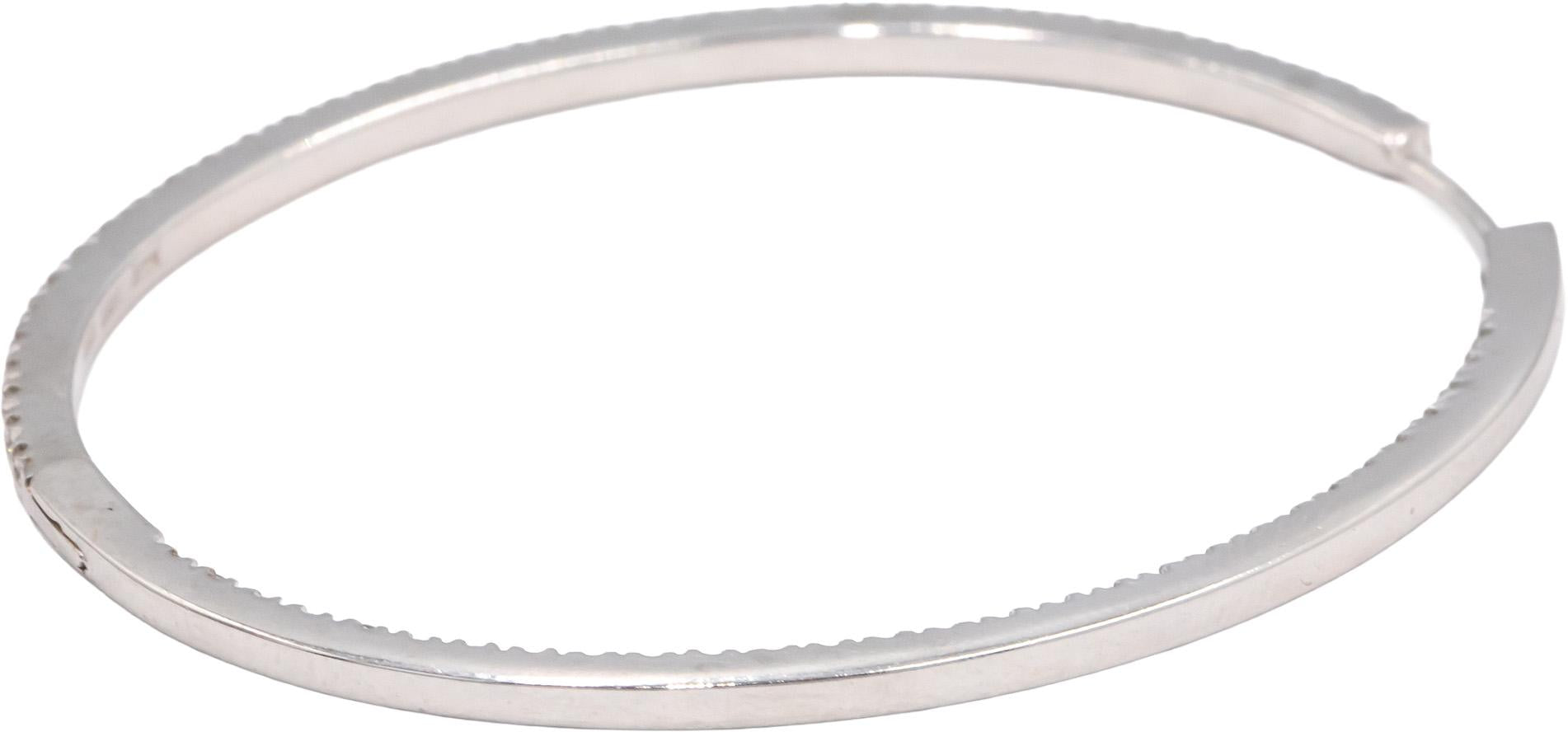 18k White Gold VS Round Diamond Large Oval Hoop Earrings 2.0CT