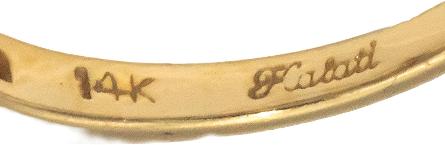 KALATI Designer 14k Yellow Gold 1.15CT Diamond and Tanzanite Ring Size 6