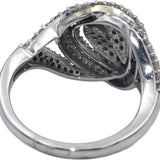 10k White Gold Round Diamond Cluster Knot Swirl Ring 1.0CT Size 7.25