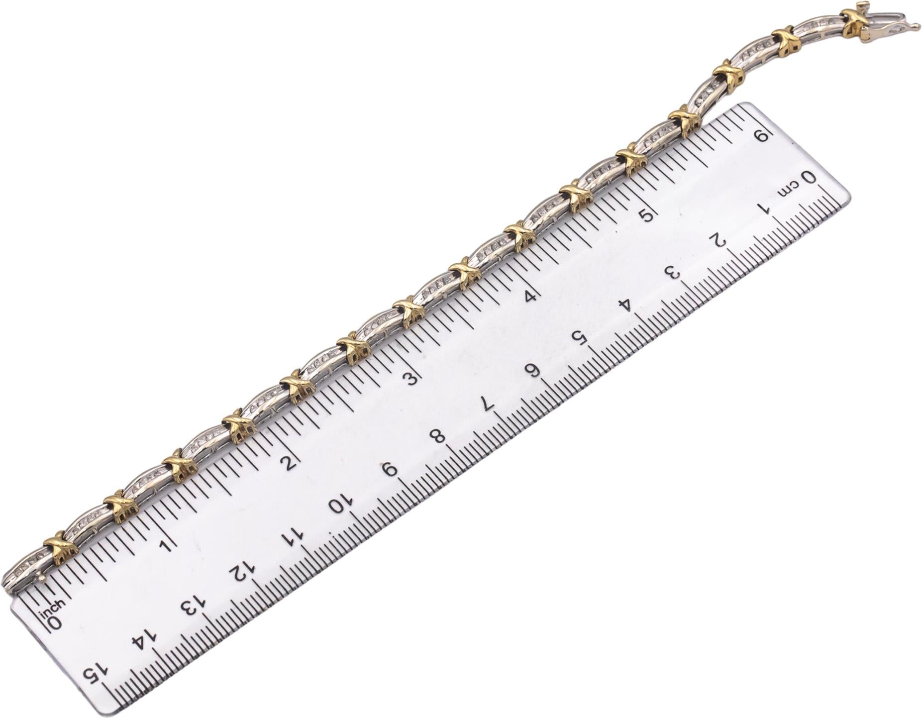 10k Yellow and White Gold 0.50CT Diamond Fancy Link Bracelet