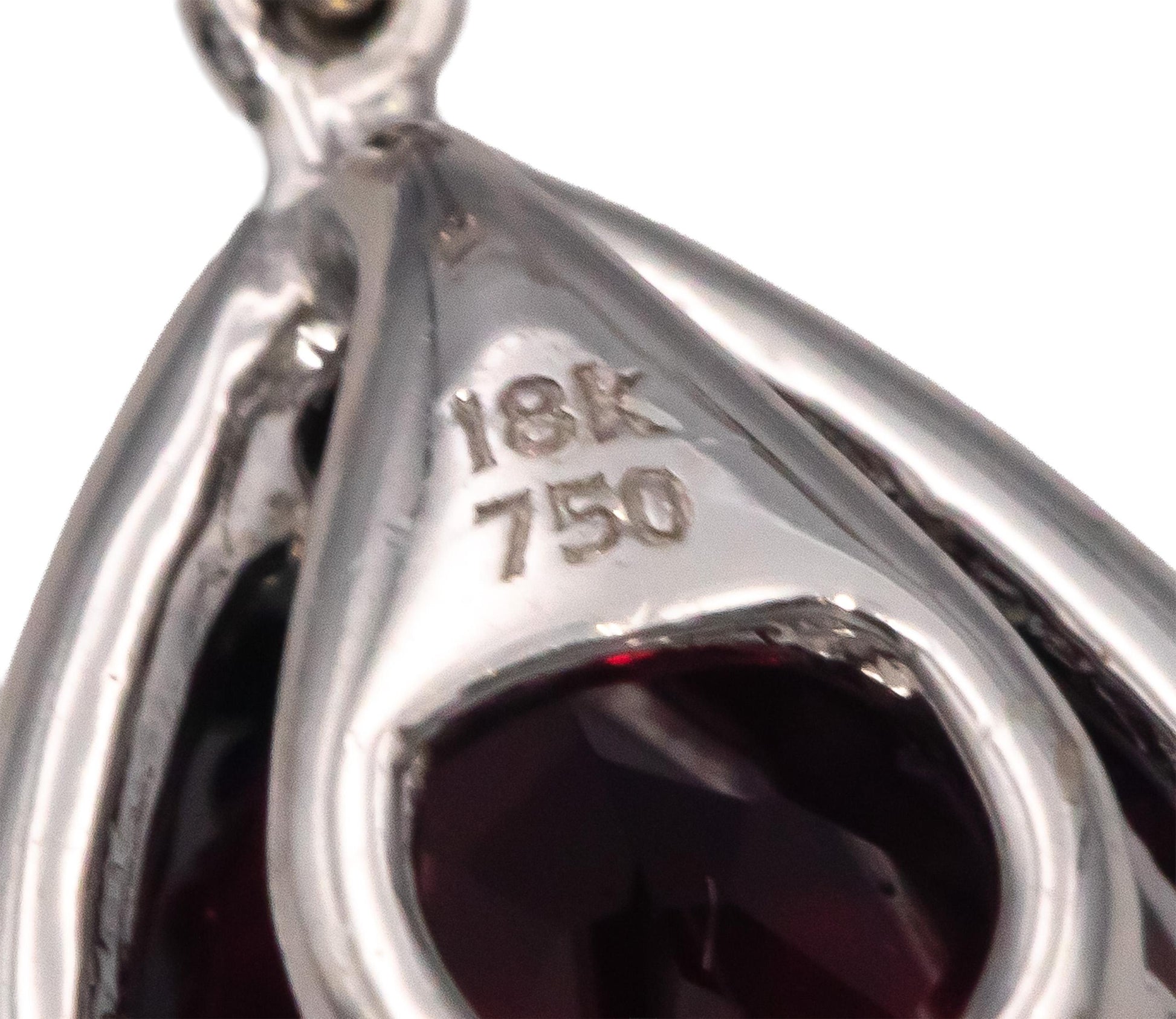 18k White Gold 7.30CT Diamond Garnet Peridot Drop Dangle Earrings