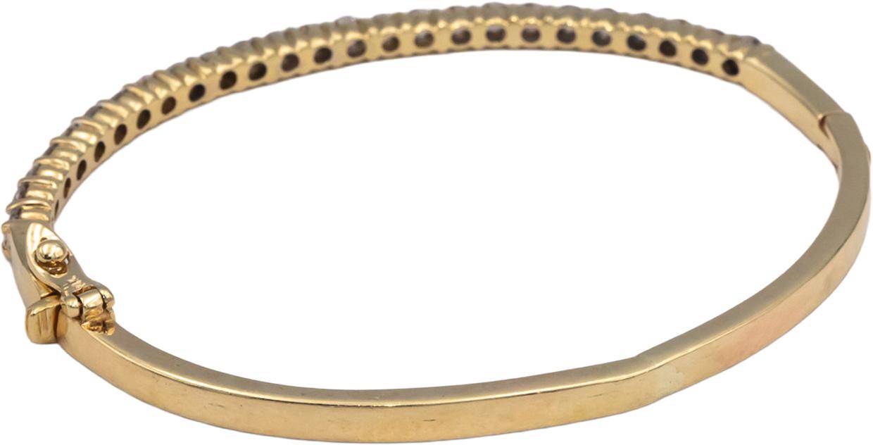 14k Yellow Gold Jewelry Round Diamond Bangle Bracelet 1.25CT