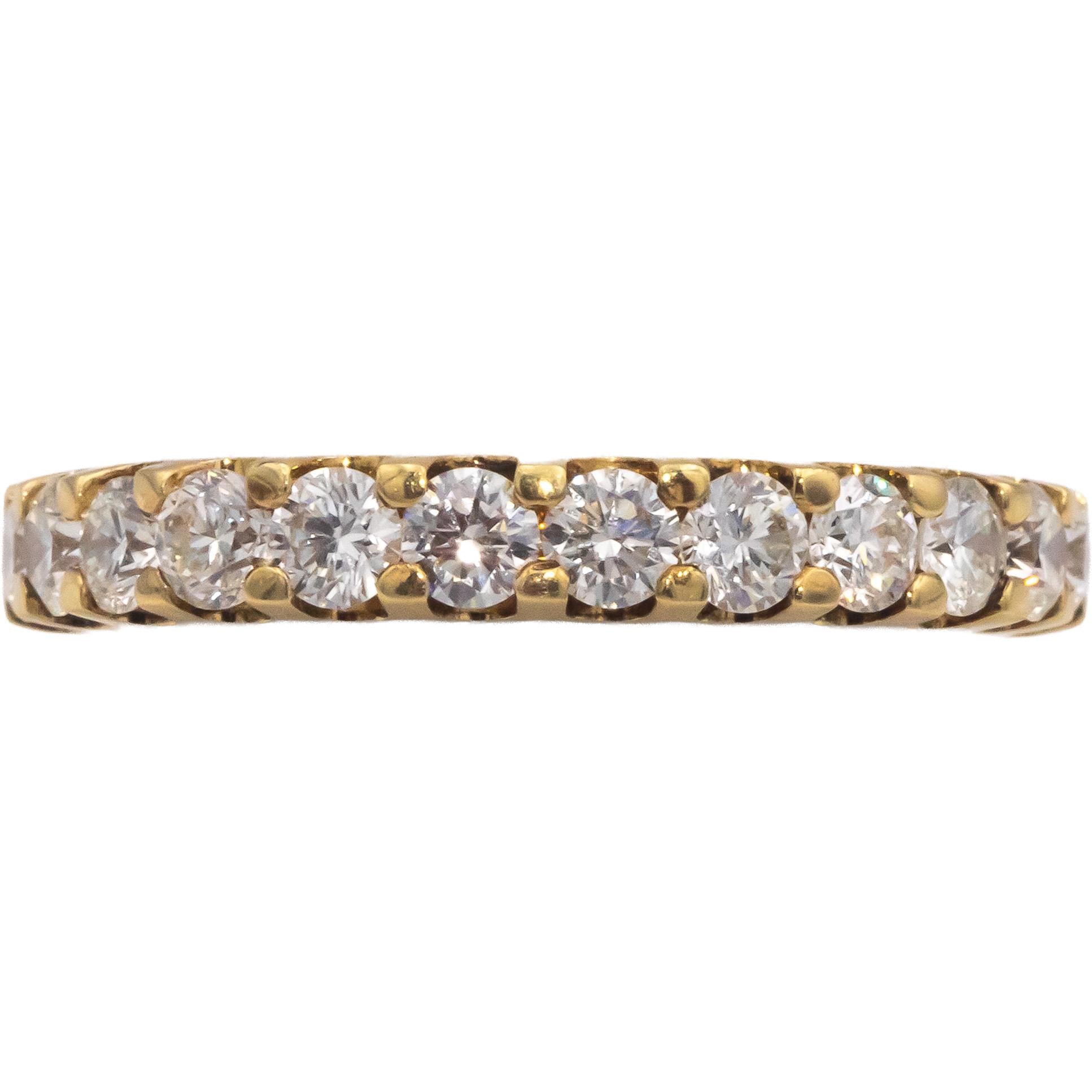 18k Rose Gold 1.76CT VS Round Cut Diamond Semi-Eternity Band Ring Size 7
