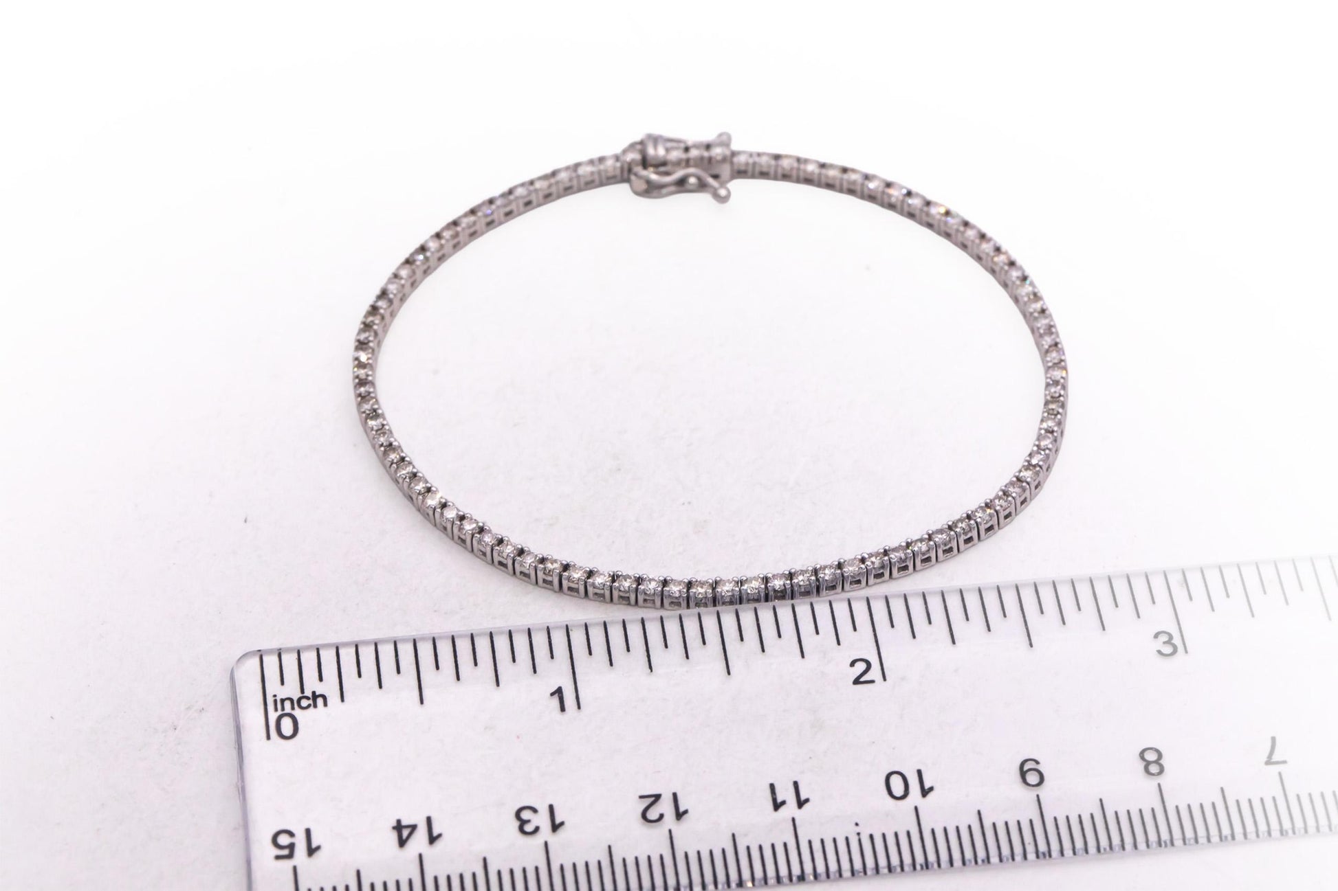 14k White Gold Jewelry 2.05CT Round Cut Diamond Tennis Bracelet