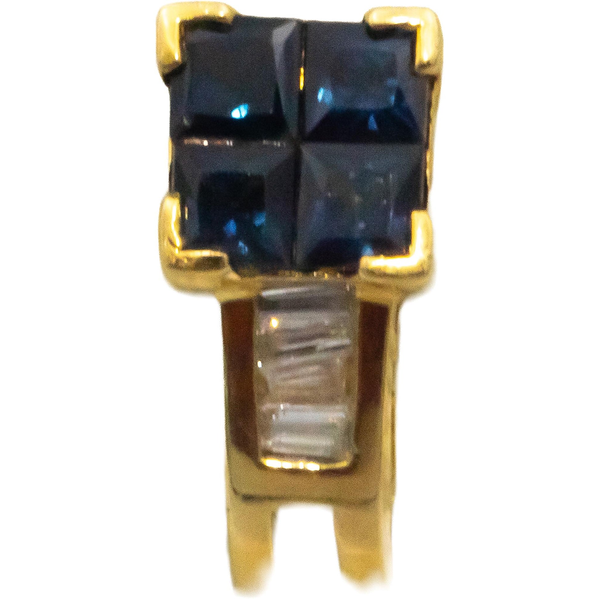 18k Yellow Gold 1.10CT VS Diamond and Sapphire Curved Earrings