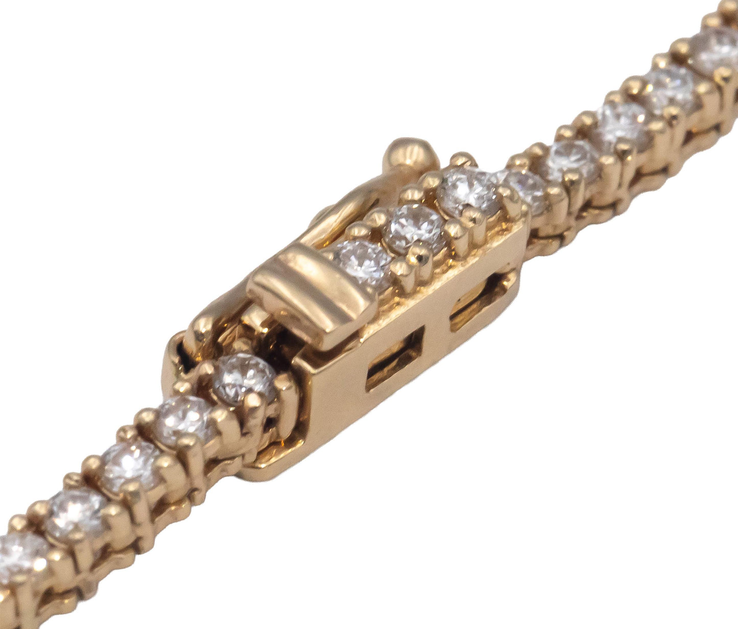 14k Yellow Gold Round Cut Diamond Tennis Necklace Chain 18.5" Long 5.16CT