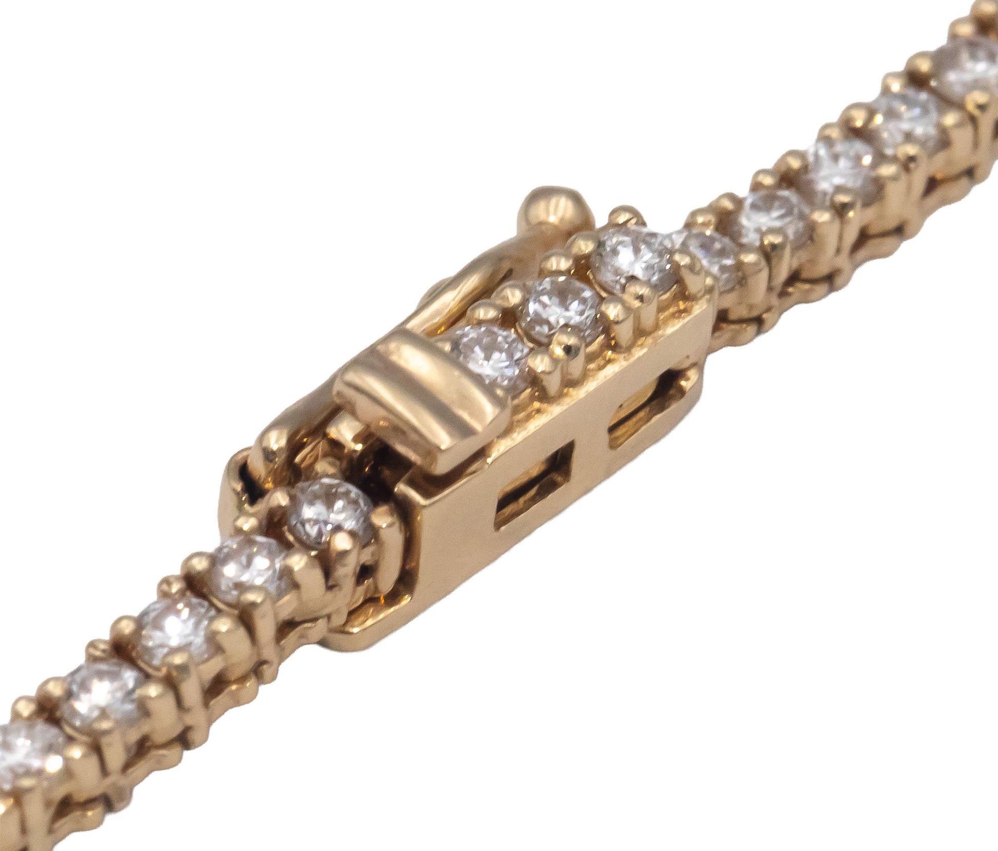 14k Yellow Gold Round Cut Diamond Tennis Necklace Chain 18.5" Long 5.16CT