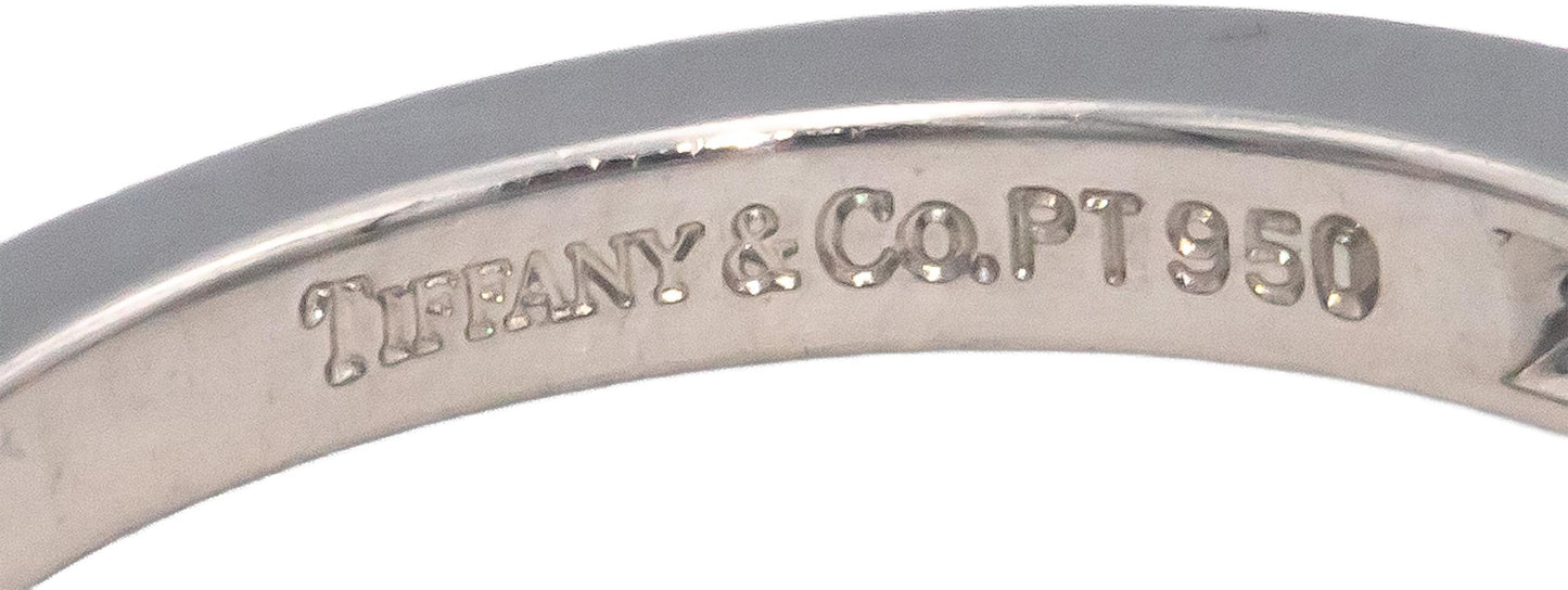 TIFFANY & CO. Platinum 0.75CT Diamond Engagement Ring w/ .53CT Center Size 5