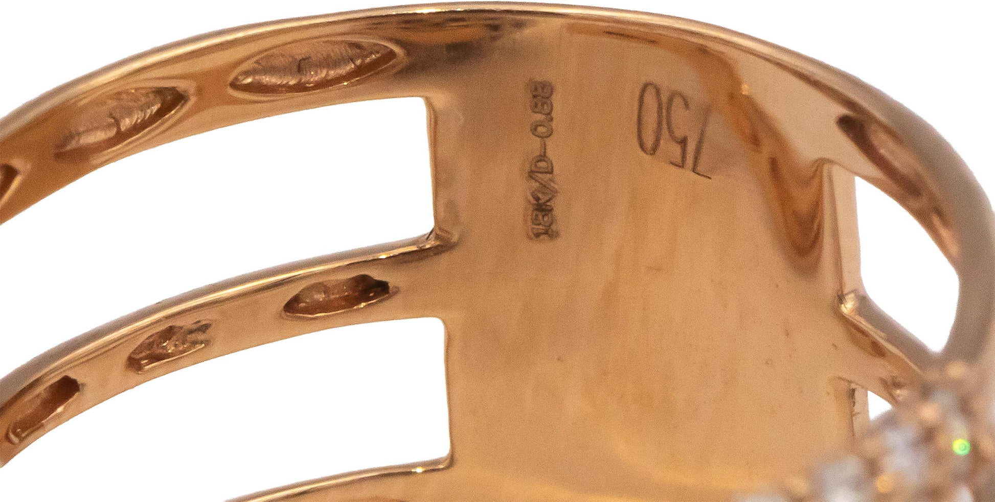 18k Rose Gold 0.88CT VS Pear & Round Diamond Pave Multi-Band Ring Size 6.5