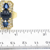 18k Yellow Gold VS Diamond & Sapphire Cocktail Ring 8.65CT Size 7.5