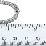 14k White Gold Round Diamond Inside Out Circle Hoop Earrings 5.35CT