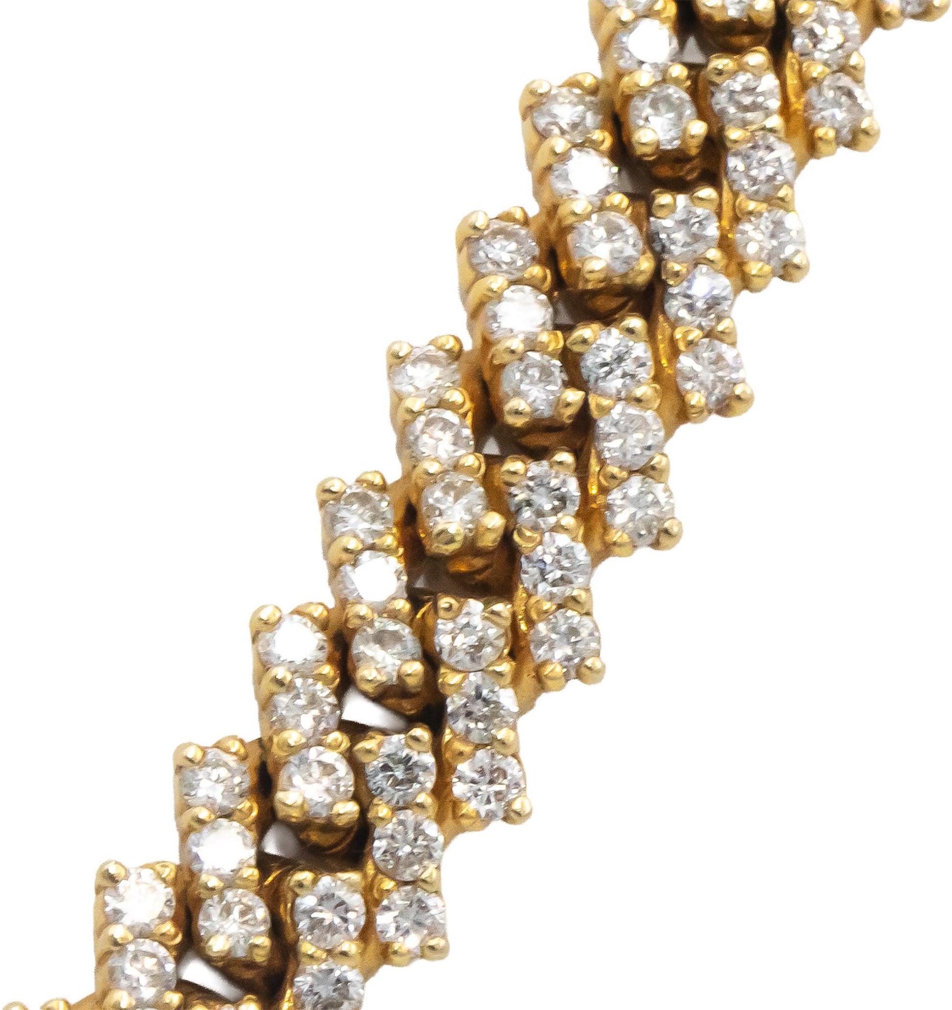 14k Yellow Gold Round Diamond Iced Out Cuban Choker Necklace Chain 13.65CT