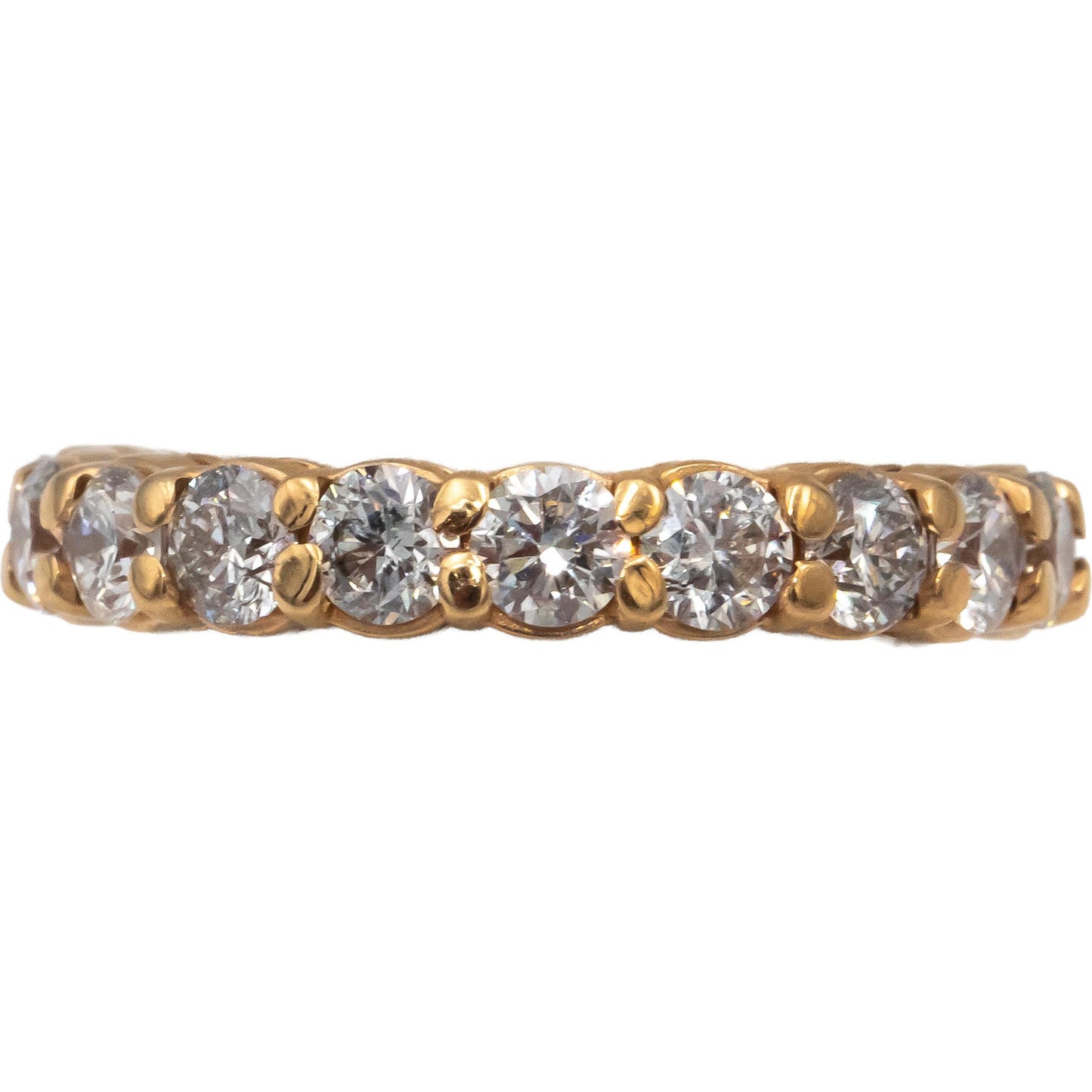 Round Diamond 14k Rose Gold Eternity Band Ring 2.73CT Size 5.25