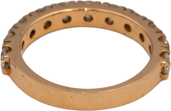 18k Rose Gold VS Round Diamond Half Eternity Band Ring 1.05CT Size 6.25