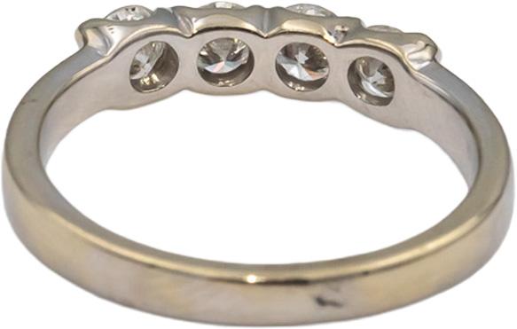 18k White Gold Round Diamond Four Stone Band Ring 0.56CT Size 5.75