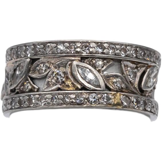 Antique Vintage Platinum VS Diamond Eternity Band Ring 1.0CT Size 6