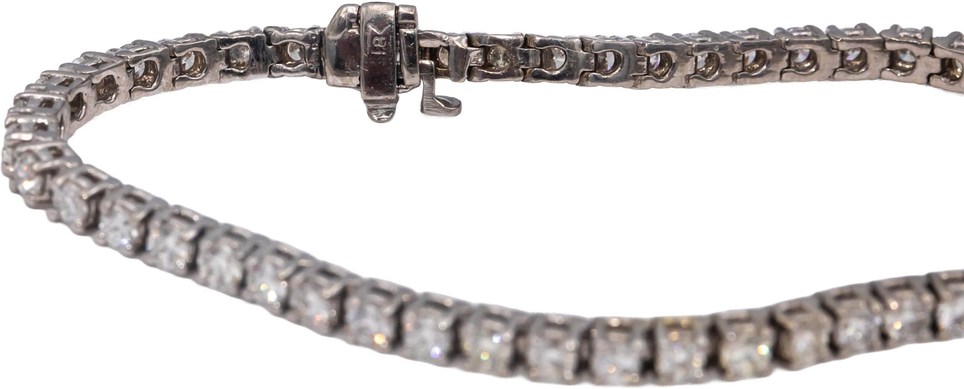 18k White Gold Round Diamond Tennis Bracelet 5.0CTW