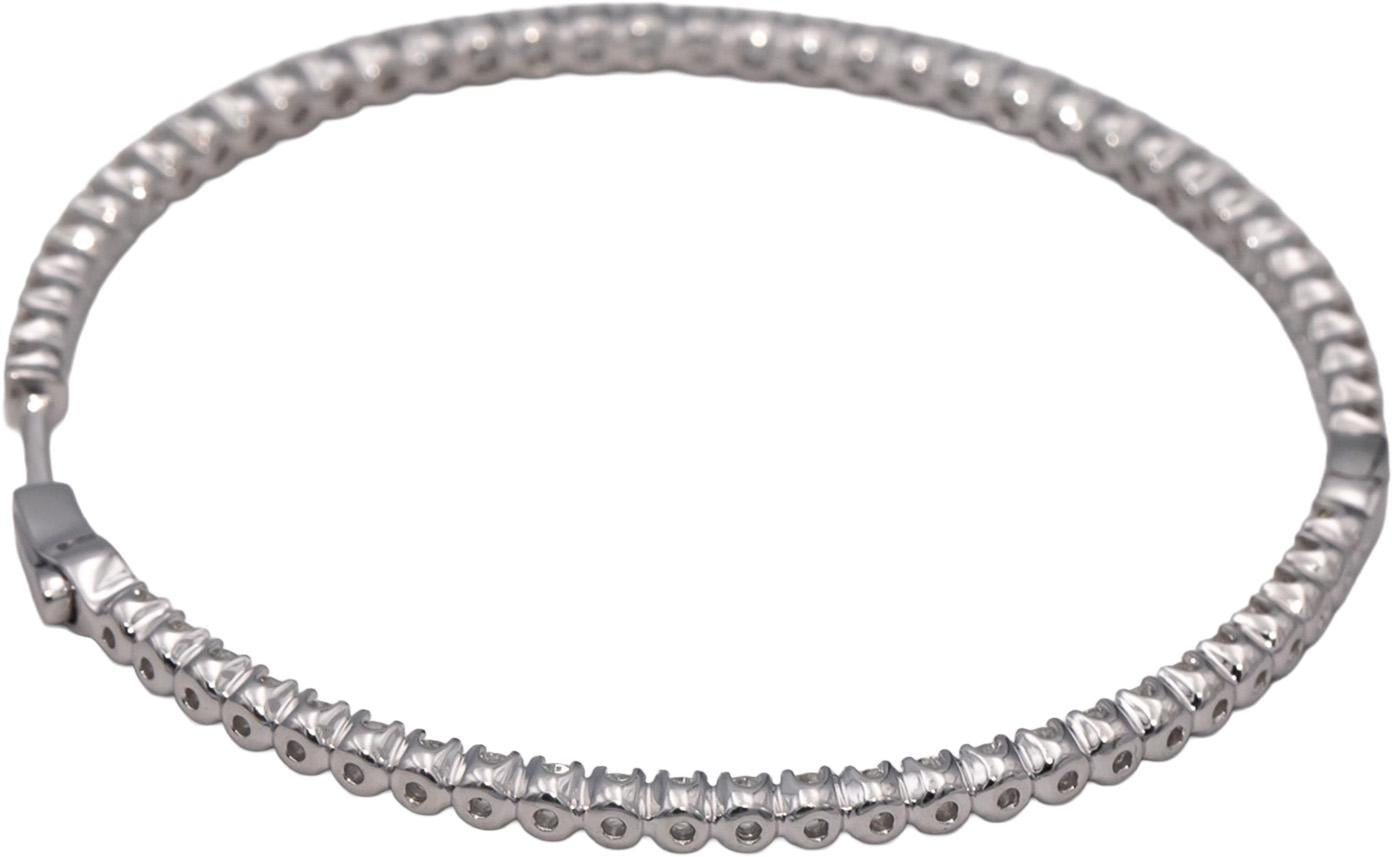 18k White Gold Round Diamond Inside Out Jumbo Hoop Earrings 7.17CTW