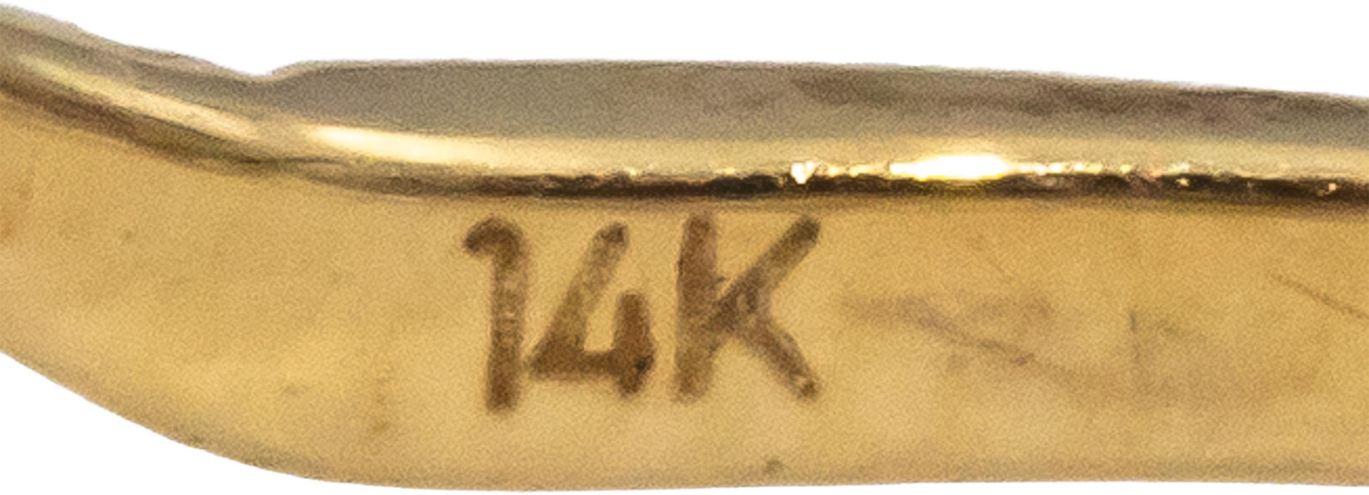 14k Yellow Gold Round Diamond Wave Scroll Band Ring 0.20CT Size 7.5