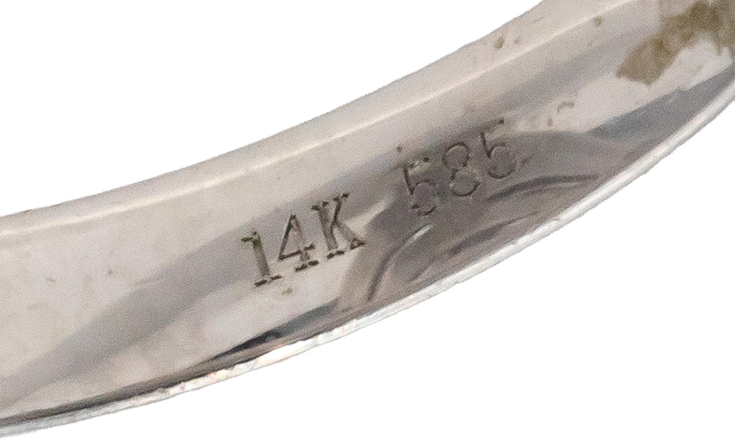 14k White Gold Round White & Blue Diamond Cocktail Ring 0.75CT Size 7