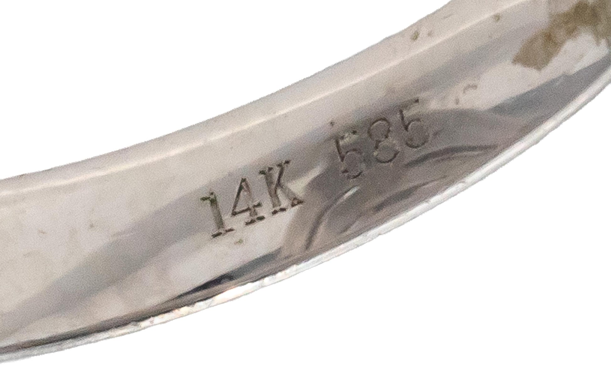 14k White Gold Round White & Blue Diamond Cocktail Ring 0.75CT Size 7