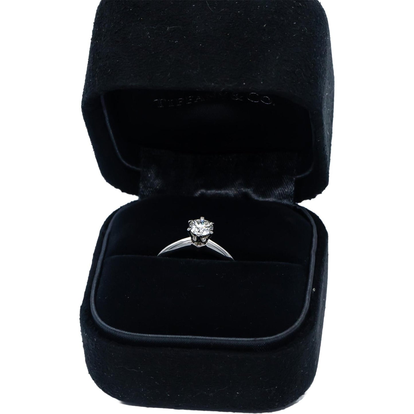 TIFFANY & CO. Platinum VVS1/I Diamond Engagement Ring .47CT w/ Cert & Box $5790