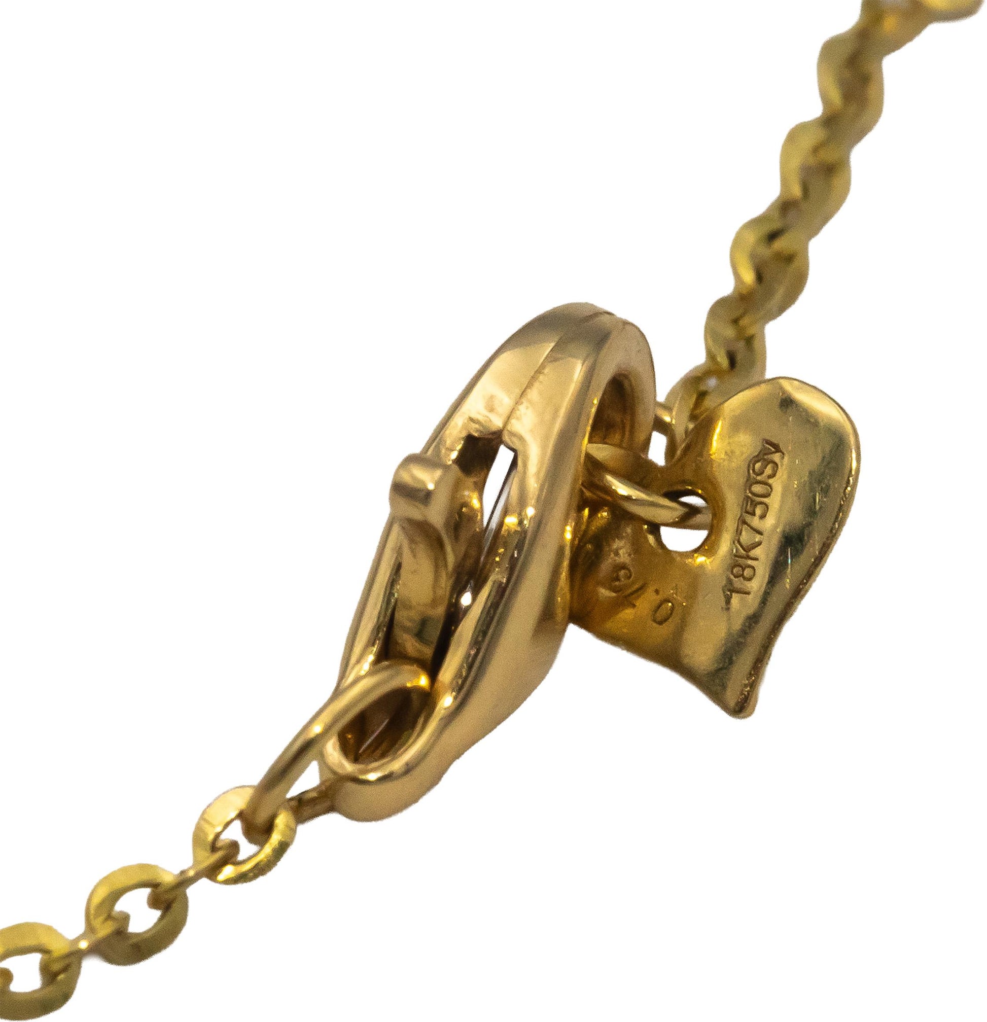 18k Yellow & White Gold VS Round & Baguette Diamond Negligee Necklace 0.95CT