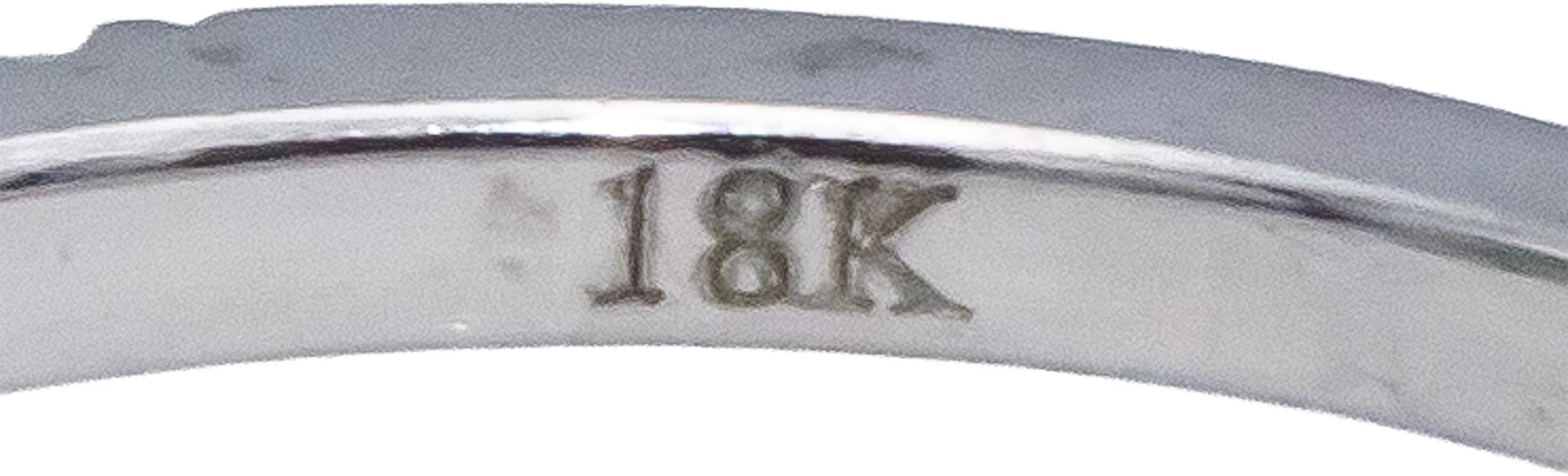 18k White Gold Emerald & VS Diamond Band Ring 0.33CT Size 7.25