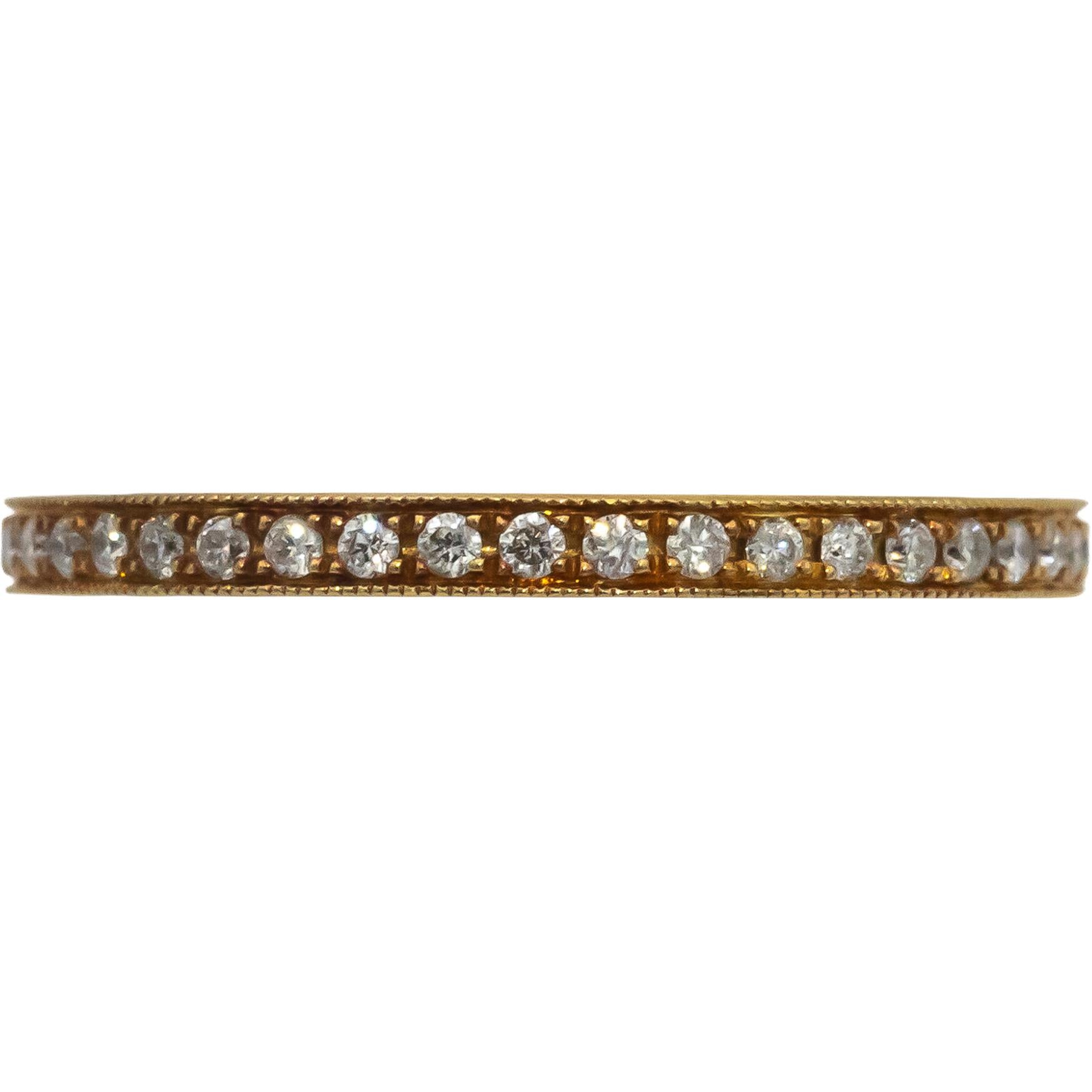 ODELIA 18k Gold Round Channel Set Diamond Eternity Band Ring 0.70CT Size 6.5
