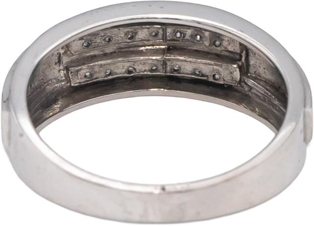 10k White Gold Round Channel Set Diamond Two Row Band Ring 0.15CT Size 10.25