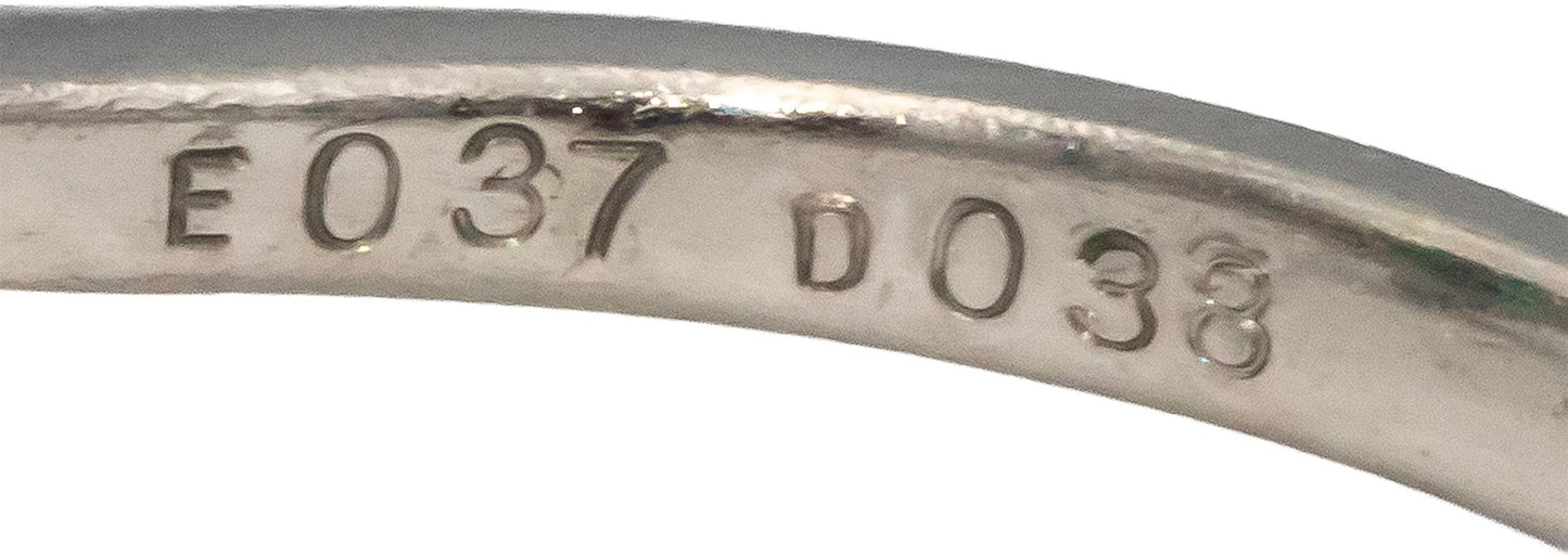 Platinum Round Diamond & Emerald Cocktail Ring 0.75CT Size 6.5