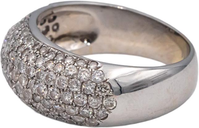 14k White Gold Round Diamond Pave Dome Cluster Ring 1.50CT Size 7