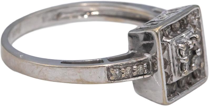 10k White Gold Round Diamond Cocktail Ring 0.25CT Size 8.25